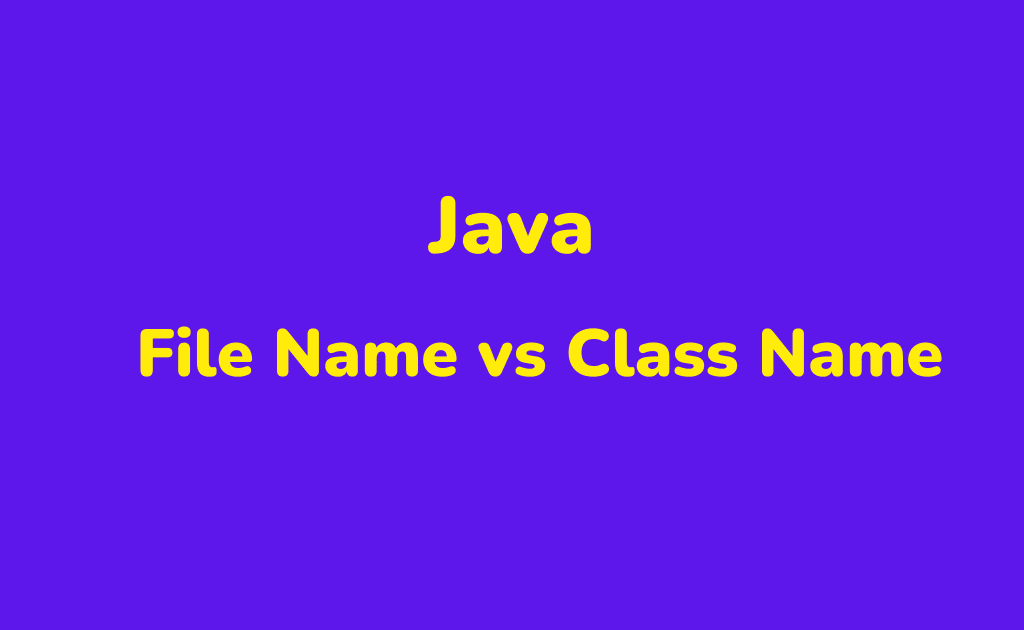 Java File Name vs Class Name