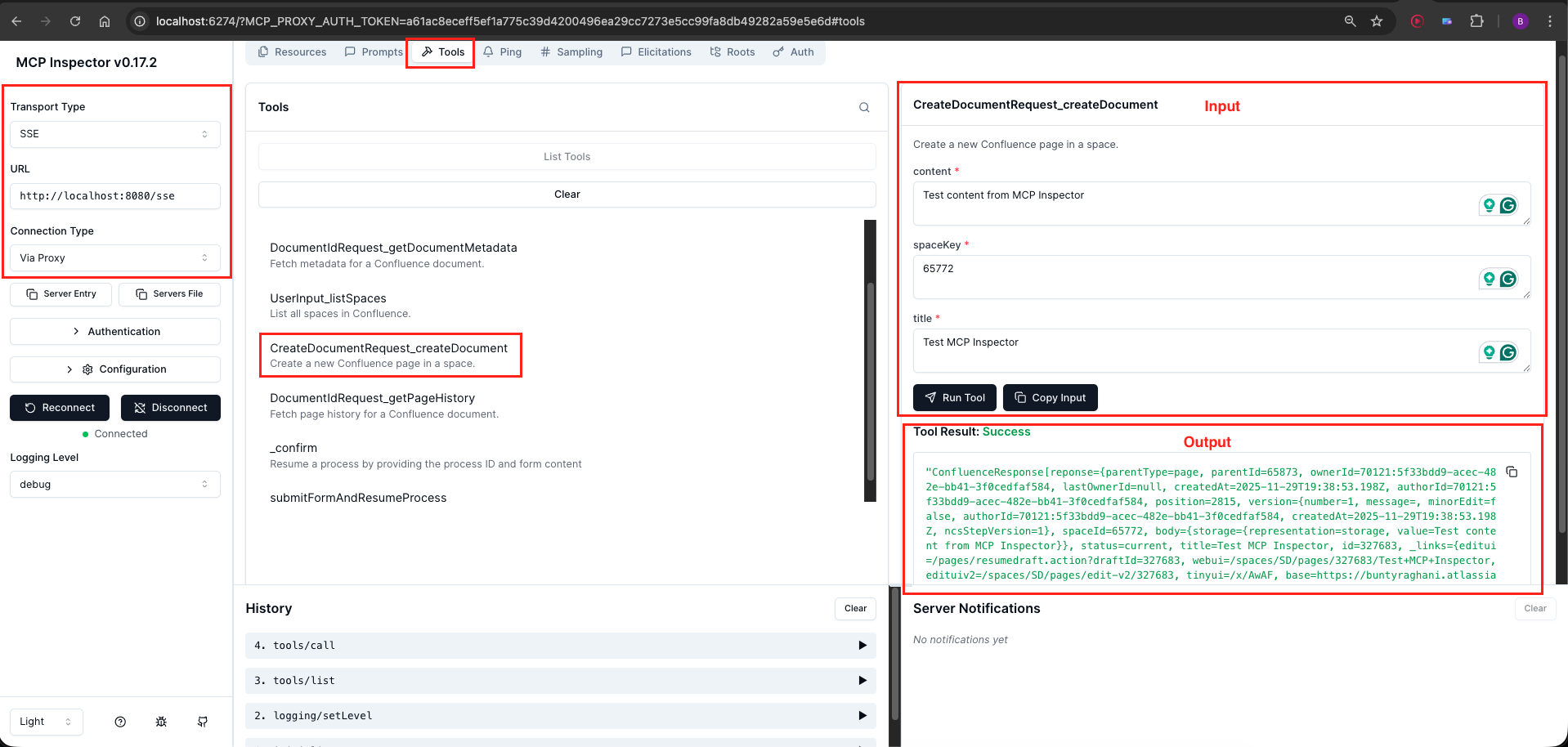 Confluence MCP Server - Create New Document