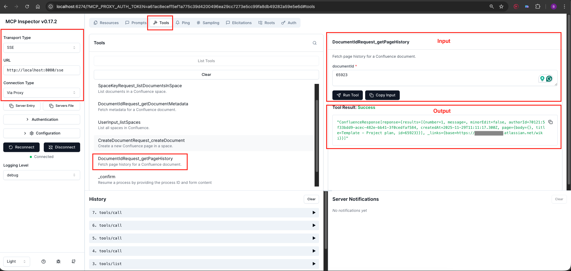 Confluence MCP Server - Get Page History