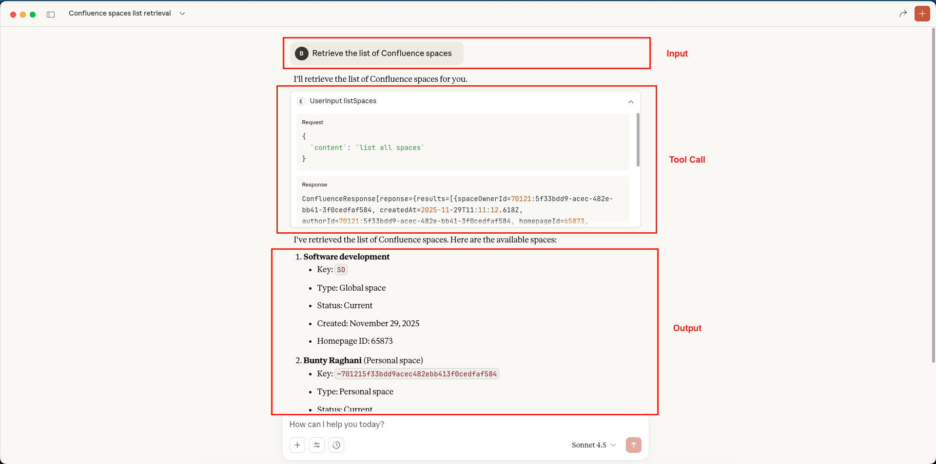 Confluence MCP Server - List All Spaces - Claude Desktop