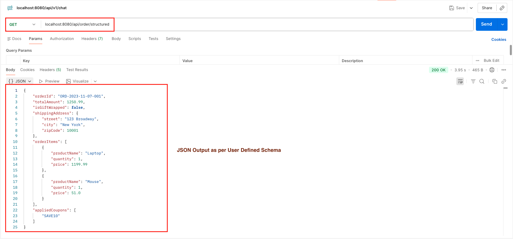 3. JSON Output With User Defined Schema - LangChain4j Structured Output